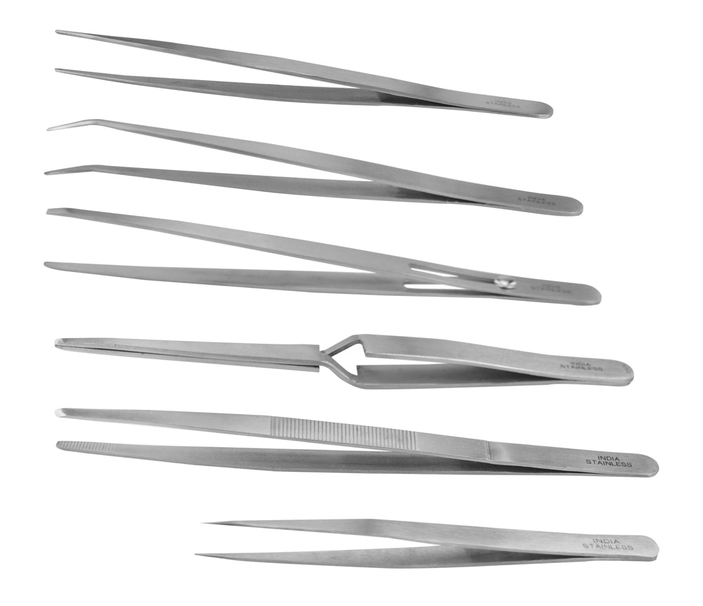 Model Expo - Tools - 6 Pc. Stainless Steel Tweezer Set