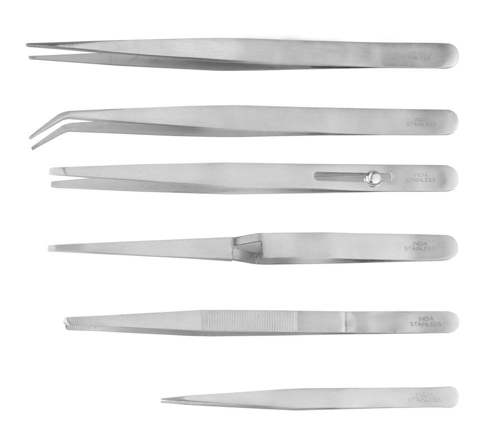 Model Expo - Tools - 6 Pc. Stainless Steel Tweezer Set