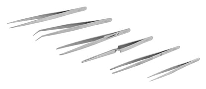 Model Expo - Tools - 6 Pc. Stainless Steel Tweezer Set