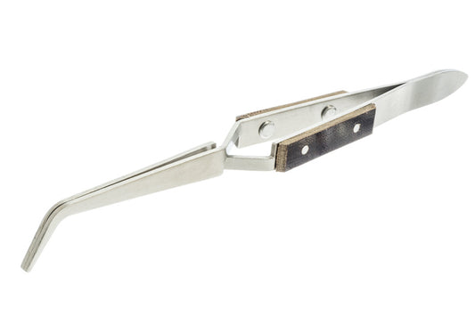 Sona 6-1/2"Bent Fiber Cross Lock Tweezers