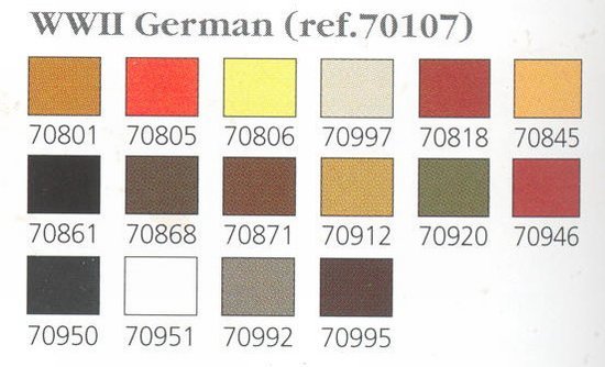 Vallejo - Model Color WW2 German Colors set of 16