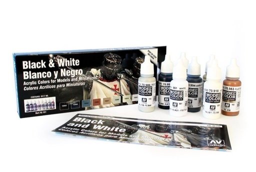 Vallejo - Model Color Black & White set of 8