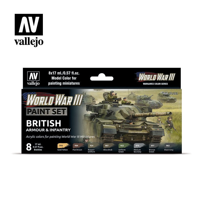 Vallejo - Model Color WW3 Brit Armor/Inf set of 8