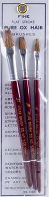 Ox Hair Flat Brush Set 3pcs
