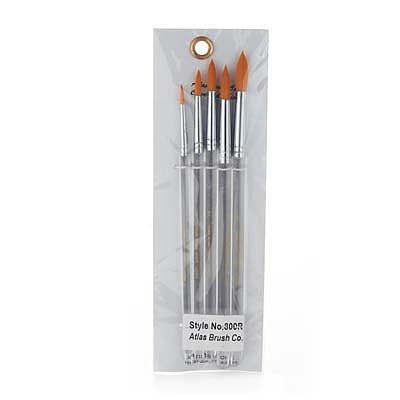 5 pc Round Taklon Brush Set