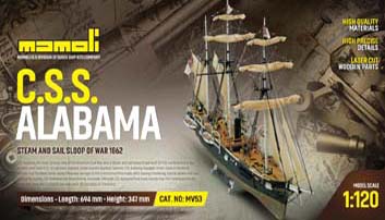 Dusek-Mamoli - Mamoli MV53 CSS Alabama - Plank on Bulkhead Ship Model Kit Scale 1/120