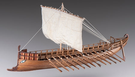 Dusek-Mamoli - D001 Greek Bireme - Wood Plank-on-Frame Model Kit - 395 mm (16") Long 1:72 Scale