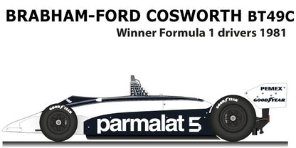 Tameo - SLK067 Brabham BT49C Ford Cosworth - 1981 - White Metal Car Kit - Scale 1:43, Made in Italy