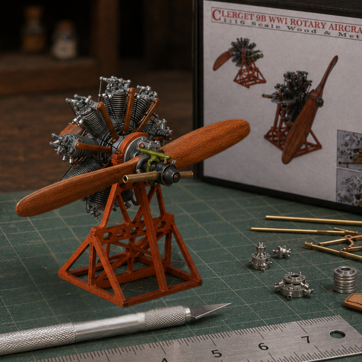 Model Airways Sopwith Camel Clerget Rotary Engine 1:16 Scale Model Kit