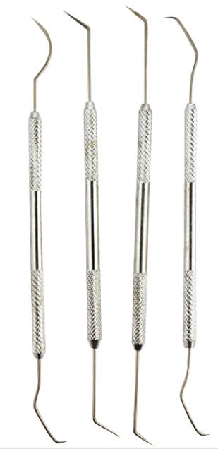 Double Ended Chrome Plated Pick Set, 4 pcs