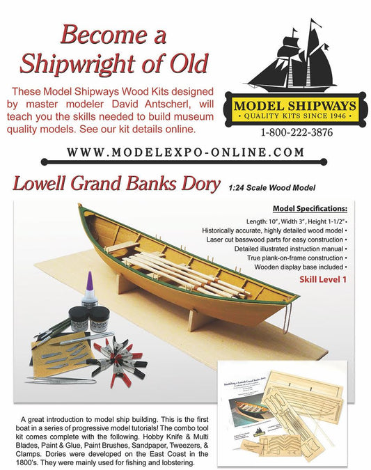 Model Shipways Shipwright 3 Kit Combo Series with Tools, Glue and Paint