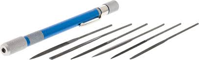 Eurotool - 4" Needle File Set with Pro Handle 6 pcs