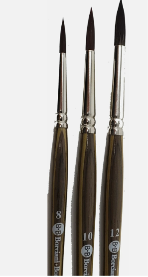 Borciani Bonazzi 600 Series Single Brush Round Wood No. 4