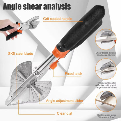 Adjustable Miter Shears for Model Building — 45° to 135°