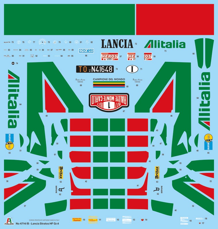 Italeri - Lancia stratos HF Gr.4 Monte Carlo 1977 - Scale 1:12