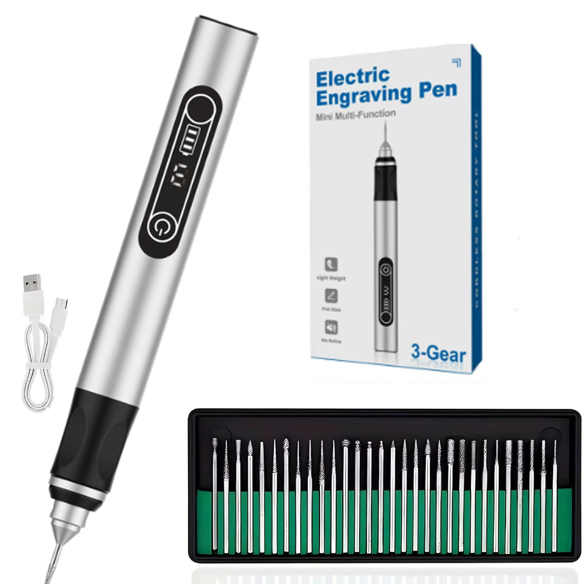 USB-Rechargeable Micro Rotary & Engraving Pen
