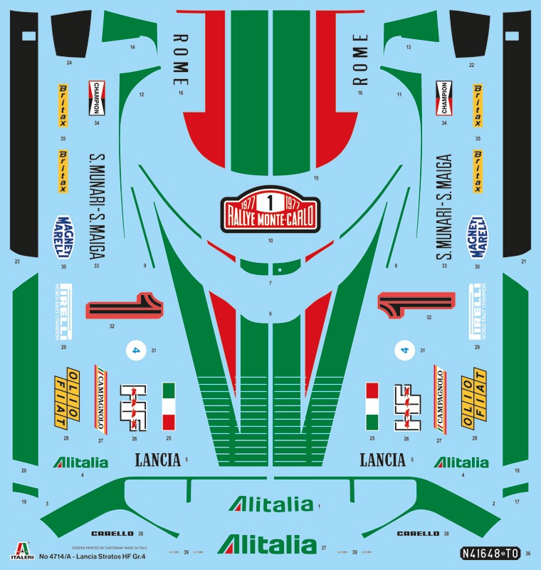 Italeri - Lancia stratos HF Gr.4 Monte Carlo 1977 - Scale 1:12