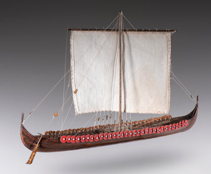 Dusek-Mamoli - D014 Viking Longship Plank-On-Frame Wood Ship Model Kit - 1:72 Scale - 390mm Long