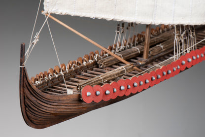 Dusek-Mamoli - D014 Viking Longship Plank-On-Frame Wood Ship Model Kit - 1:72 Scale - 390mm Long