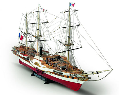 Dusek-Mamoli - Mamoli MV23 LORENOQUE French steam and sail paddle wheeler 1/100 Length: 835 mm, Height:455mm