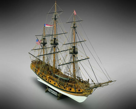 Dusek-Mamoli - Mamoli MV36 -Rattlesnake - Wood Plank-On-Frame Model Ship Kit - Scale 1/64 - Length: 697 mm (28"), Height: 463 mm (19")