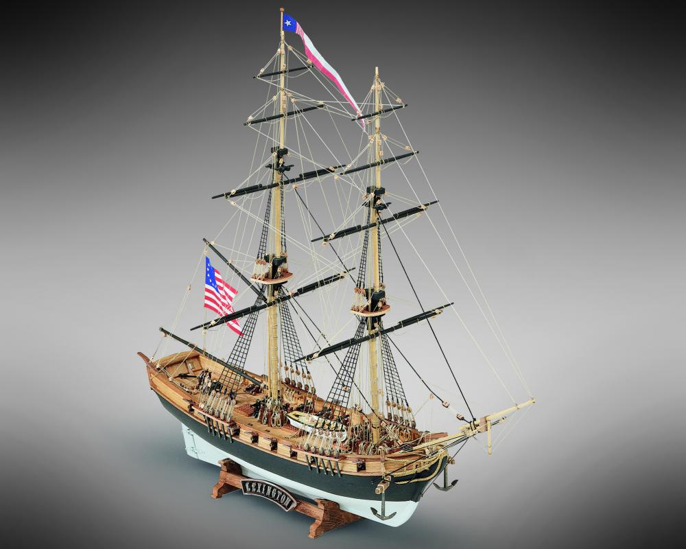 Dusek-Mamoli - Mamoli MV48 - Lexington - Wood Plank-On-Frame Model Ship Kit - Scale 1/100 - Length 420 mm (17")