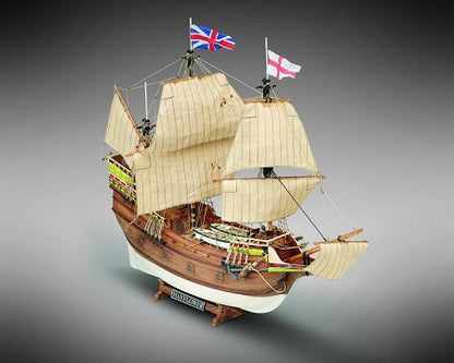 Dusek-Mamoli - Mamoli MV49 Mayflower - Wood Plank-On-Frame Ship Model Kit - Length: 480 mm (19"), Height: 400 mm (16") Scale 1/70
