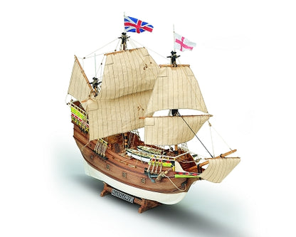 Dusek-Mamoli - Mamoli MV49 Mayflower - Wood Plank-On-Frame Ship Model Kit - Length: 480 mm (19"), Height: 400 mm (16") Scale 1/70