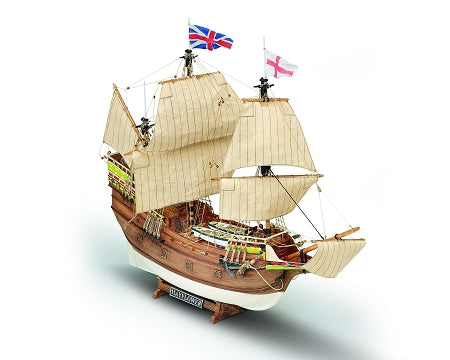 Dusek-Mamoli - Mamoli MV49 Mayflower - Wood Plank-On-Frame Ship Model Kit - Length: 480 mm (19"), Height: 400 mm (16") Scale 1/70