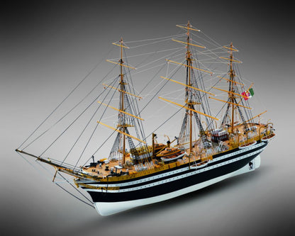 Dusek-Mamoli - Mamoli MV57 Amerigo Vespucci Model Ship Kit Training Ship in Italian Naval Academy - Scale 1/150 - Length 28.4 in, Height 14.8 in