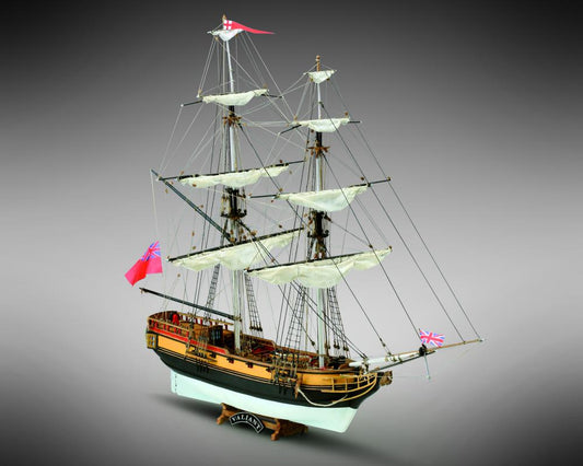 Dusek-Mamoli - Mamoli MV81 HMS Valiant Model Ship Kit - British Brig 1759 - Scale 1/66 - Length 27.4 in, Height 22.4 in