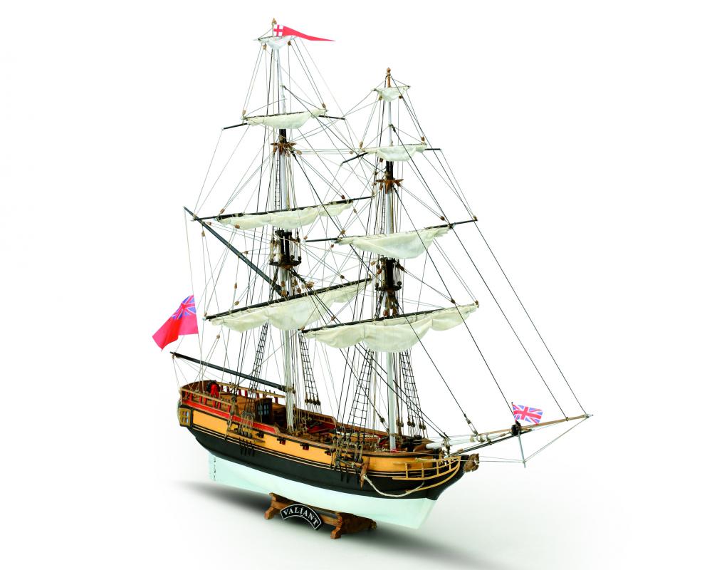Dusek-Mamoli - Mamoli MV81 HMS Valiant Model Ship Kit - British Brig 1759 - Scale 1/66 - Length 27.4 in, Height 22.4 in
