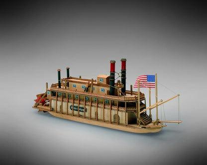 Dusek-Mamoli - Mamoli MM13 - Mississippi - Pre-Carved Wooden Hull Ship Model Kit - Scale 1/206 Length 240mm (9.5")