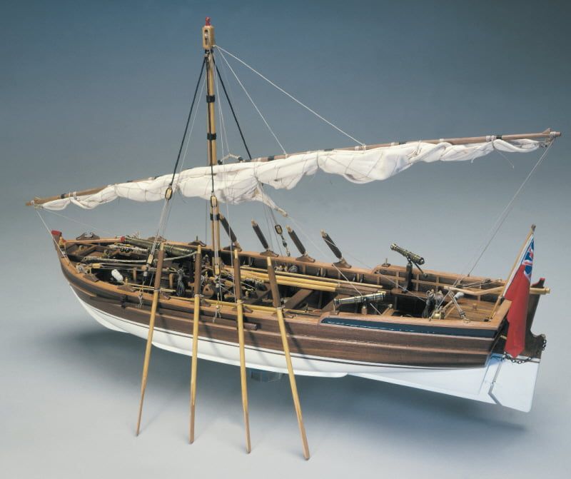 Mantua - 748 Armed Launch - Wooden Plank-On-Frame KitScale 1:1625" Long