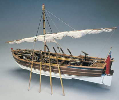 Mantua - 748 Armed Launch - Wooden Plank-On-Frame KitScale 1:1625" Long