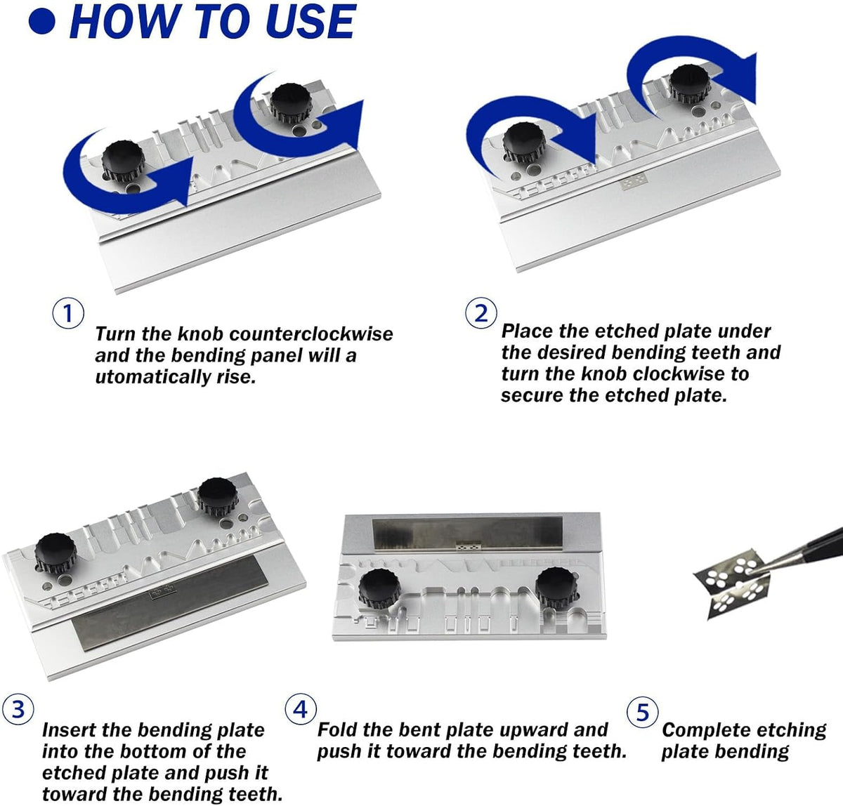 Photo-Etched Parts Bender with Folding Blade