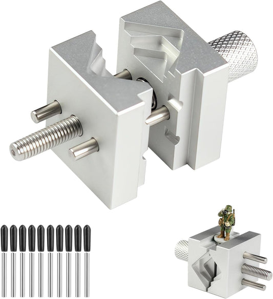 Mini Precision Vise with 10 Holding Rods for Model Building
