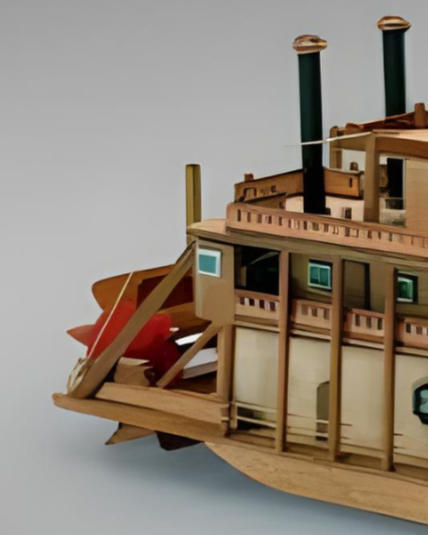 Mamoli Mississippi River Steamboat – 1:206 Scale Solid-Hull Wooden Model Kit (MM13)