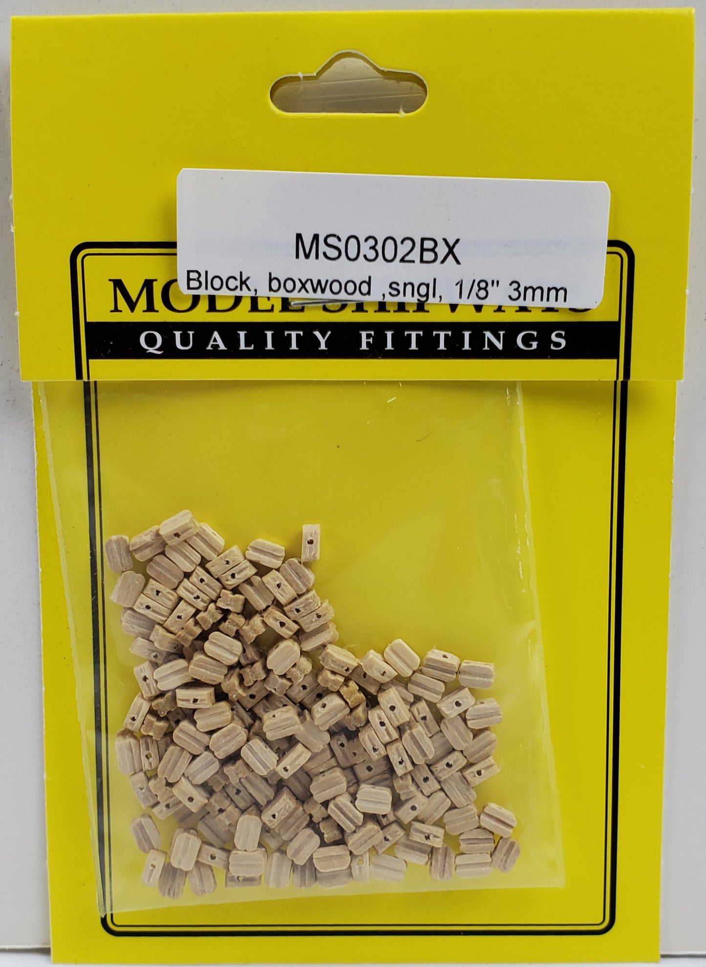 Model Expo - 1/8" (3mm) Boxwood Single Sheave Block 150 pcs