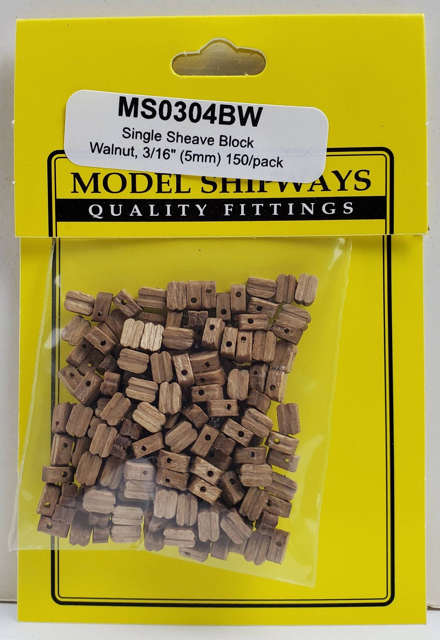 Model Expo - 3/16" (5mm) Walnut Single Sheave Block 150 pcs