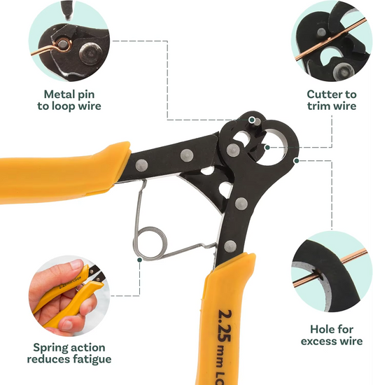 Model Expo Tools -  Set of 3 Jackstay Eyebolt makers - One Step Looper Loop Pliers - 1.5mm, 2.25mm, 3.0mm